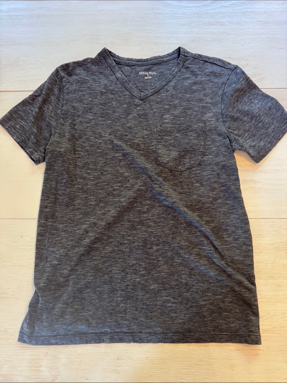 Merona Men's Dark Heather Gray V-Neck Pocket Tee